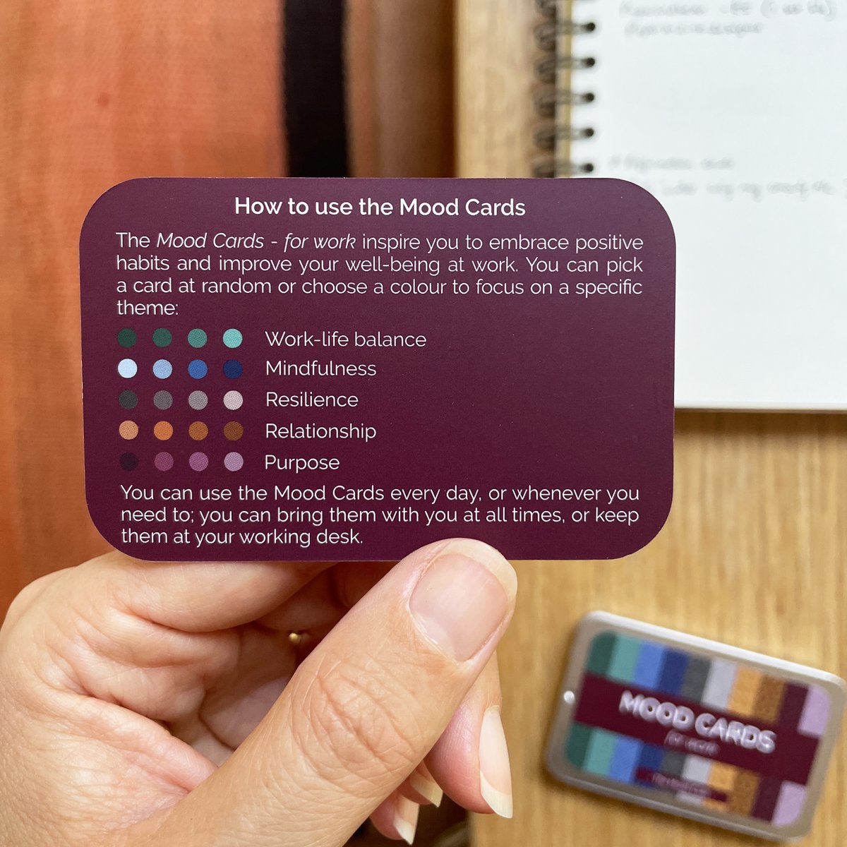 Mood Cards per il lavoro - regalo aziendale / cura di sé, consapevolezza e benessere