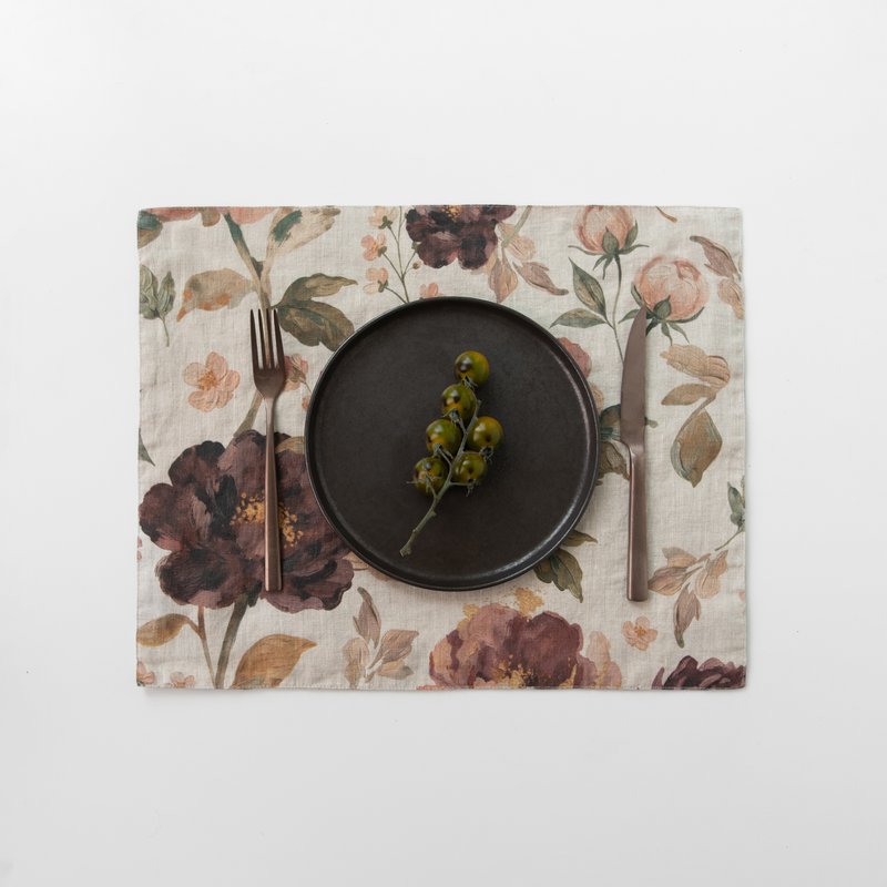 Set de table en lin rose vintage