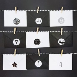 Adventskalender sort/hvid
