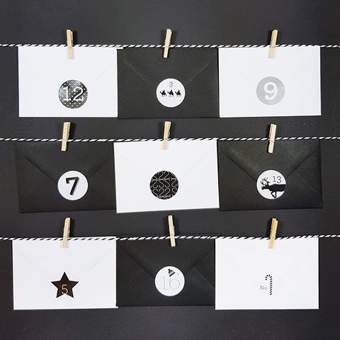 Advent calendar black and white