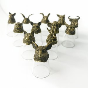 12x pacifier glasses (25 ml) - Chinese zodiac creatures