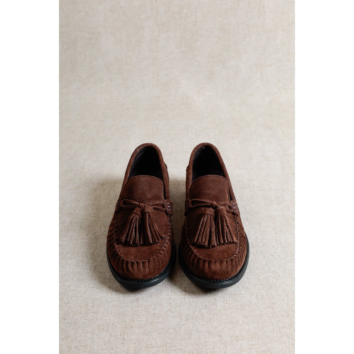 VINCI CHOCOLATE – Wildleder-Loafer mit Fransen und Quasten