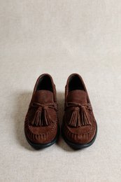 VINCI CHOCOLATE – Wildleder-Loafer mit Fransen und Quasten