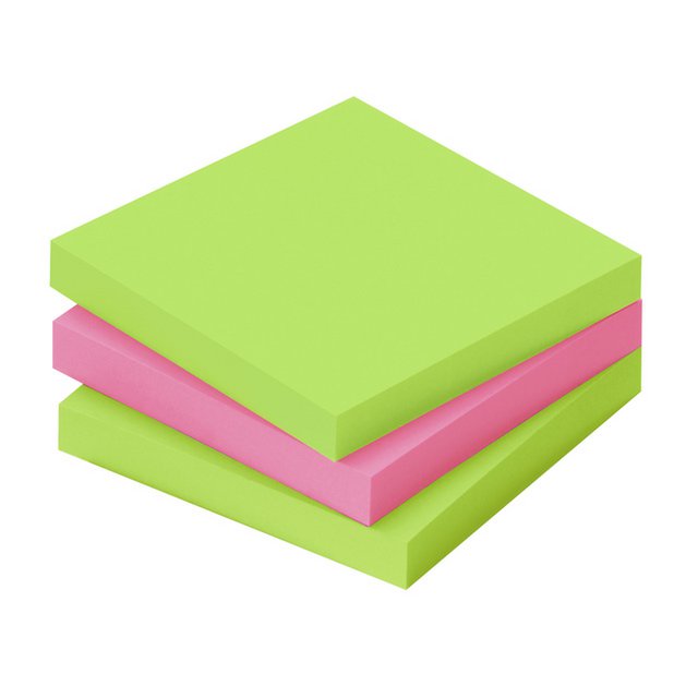 Info Notes 75x75mm voordeelpak 20x 80 briljant groen 4x 80 briljant roze 16+4 Gratis