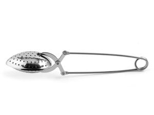 Tea brewer tongs made of stainless steel with laser perforation