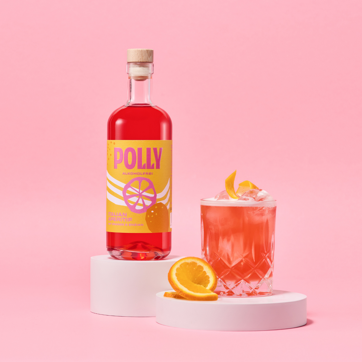 POLLY Italiensk Aperitif – Alkoholfri aperitif til Spritz | Orange & ensian | 500 ml