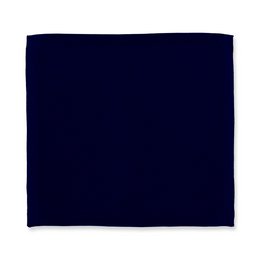 Navy blue knitted bow tie and pocket square set