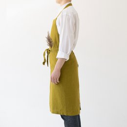 Moss Green Linen Chef Apron