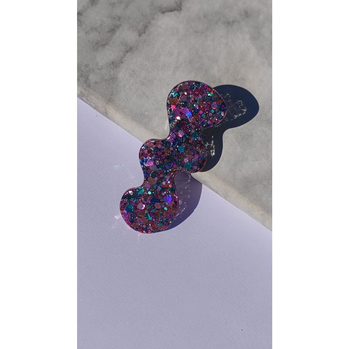 ⋒ pacchetto di clip per capelli in resina - farfalla glitter (8 articoli) ⋒