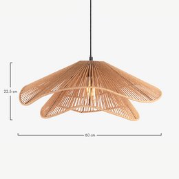 Lampe à suspension superposée Fedora, naturel