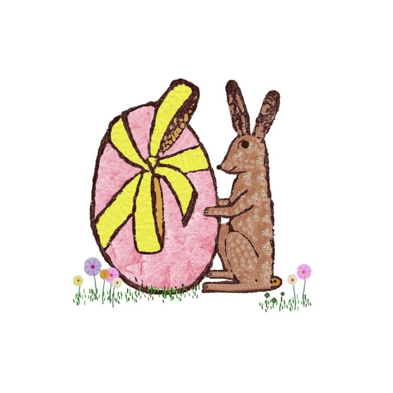Tarjeta Conejito de Pascua de Chocolate con Huevo