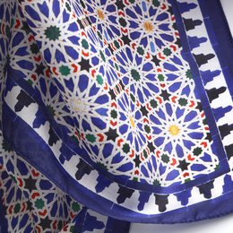 Foulard Carré Bleu Zellige v2