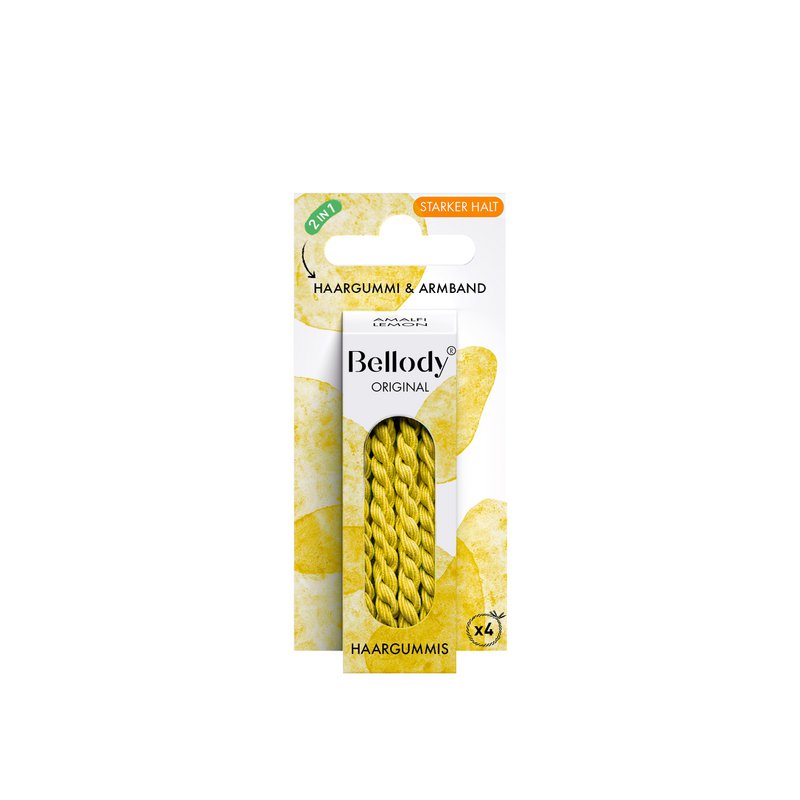 NUEVO - Gomas para el cabello Amalfi Lemon - Bellody® (4 piezas) - Gomas para el cabello trenzadas con estilo