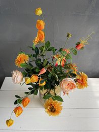Kunstige blomster - Buket L - Pretty Orange - 80cm