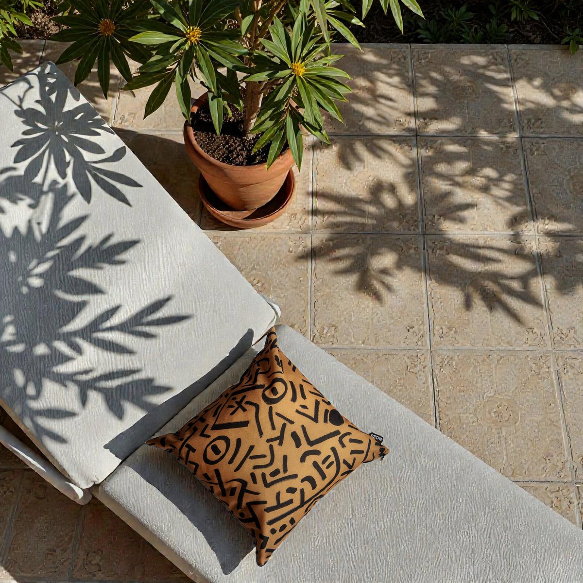 Housse de coussin extérieur jaune moutarde - 40 x 40 - Design by Willis