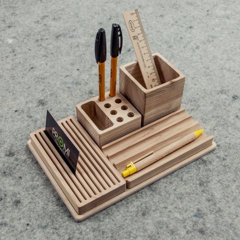 Desk Organizer, Wooden desk organizer