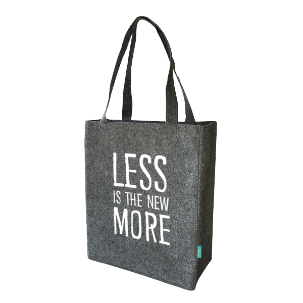 RPET Shoulder Bag Gray with Text