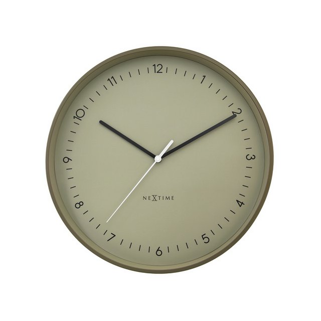 Reloj de pared NeXtime Berlin L 40cm aluminio caqui