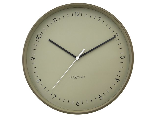 Vægur NeXtime Berlin L 40cm khaki aluminium