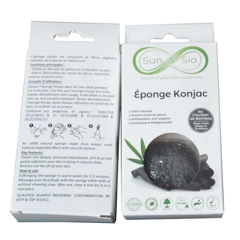 Natural Konjac Sponge for Face with Bamboo Charcoal