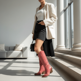 Nabiki Børstet Wild Rose Texan Støvler