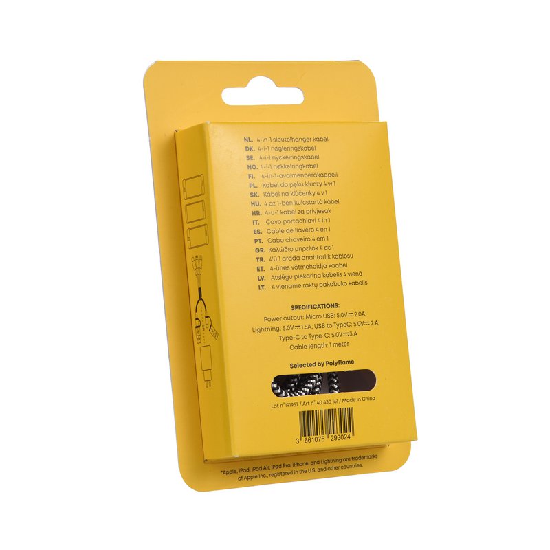 Cable 3 en 1 con conectores para Iphone y Smartphone