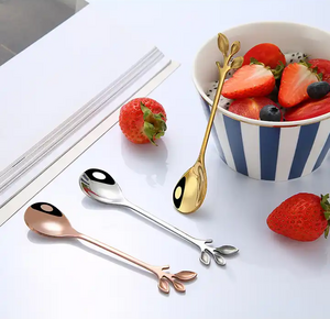 Lepel "Brin d'Olivier" - Voor thee, koffie of desserts - 4 kleuren beschikbaar