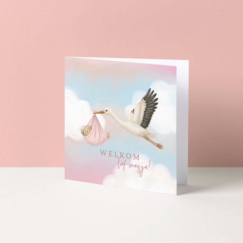 Tarjeta de felicitación | Bienvenido dulce chica