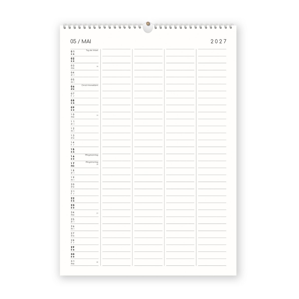 Familiekalender med selvklæbende prikker - 2027