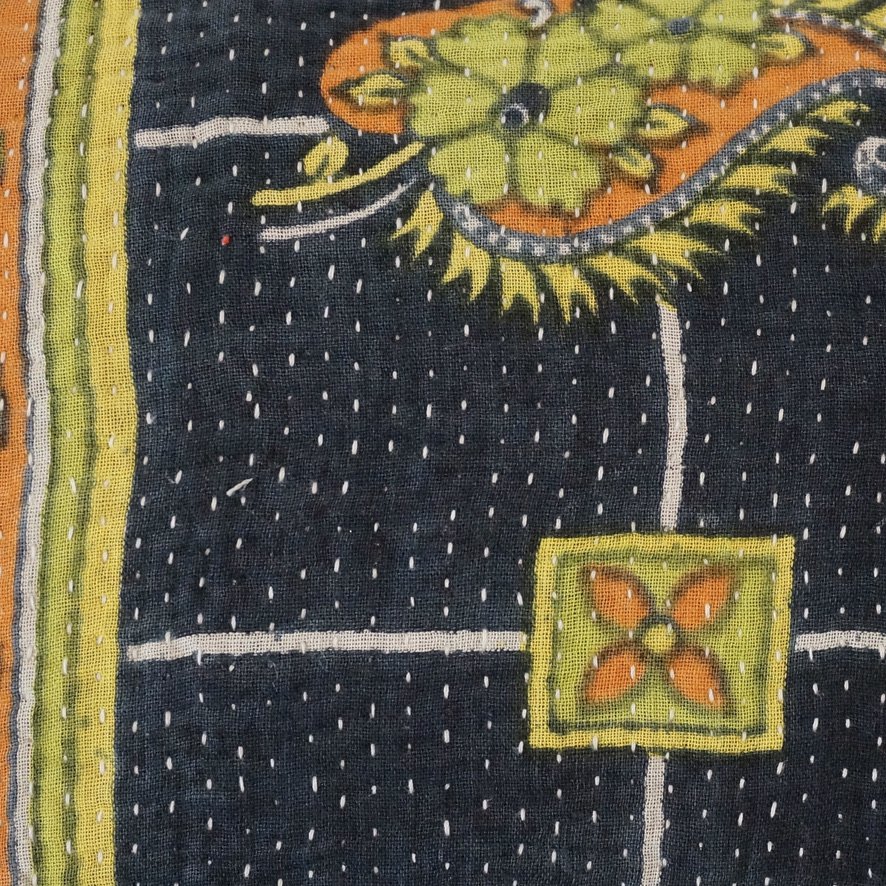 Coussin rectangle en Kantha N°27