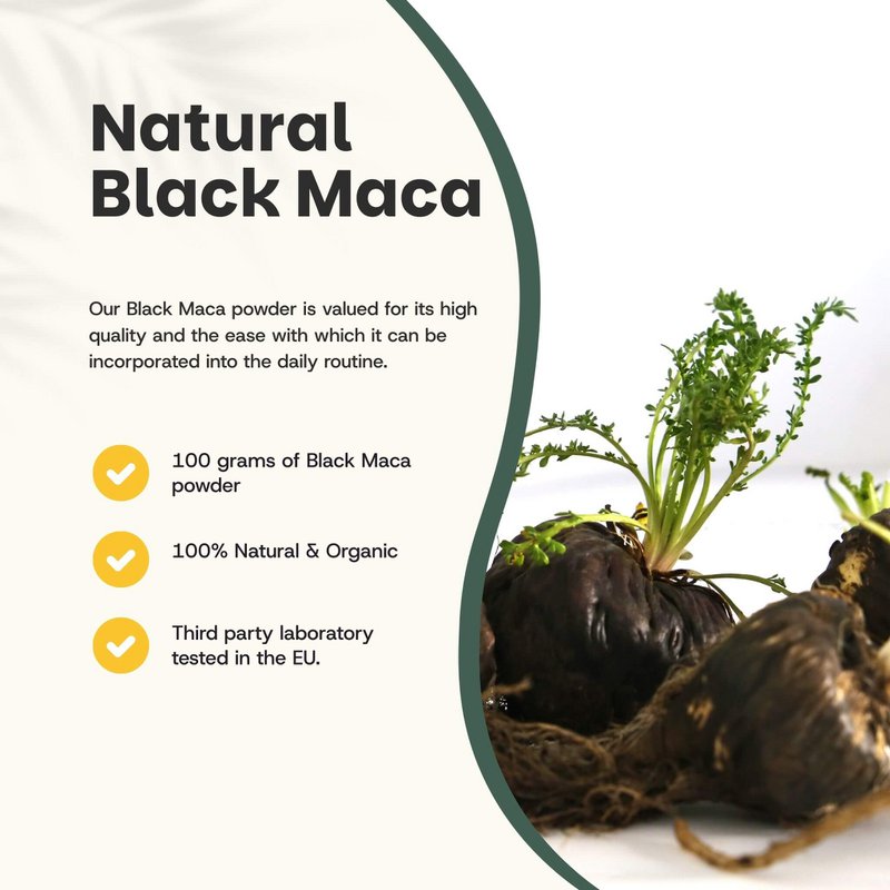 Sort Maca pulver økologisk - 100 gram