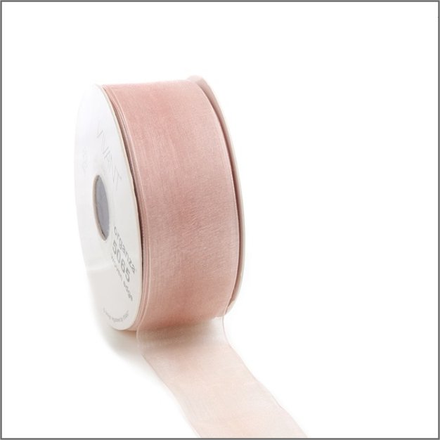 Organza bånd - nøgen - 25mm x 50 meter