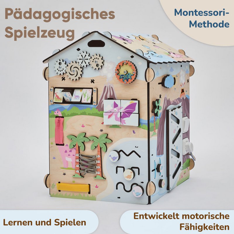 Busyboard Spielhaus DINO mit Beleuchtung