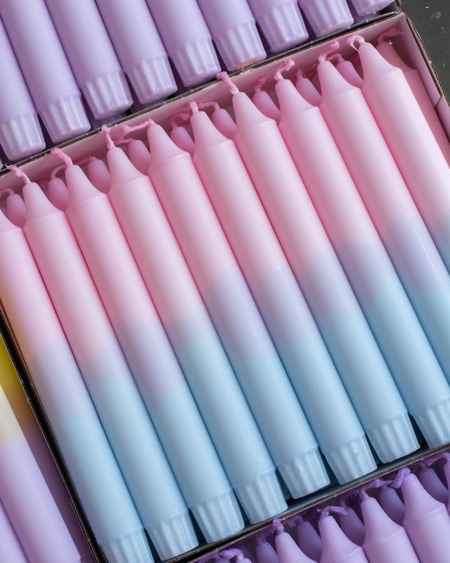 Taper candles - two/coloured pastel