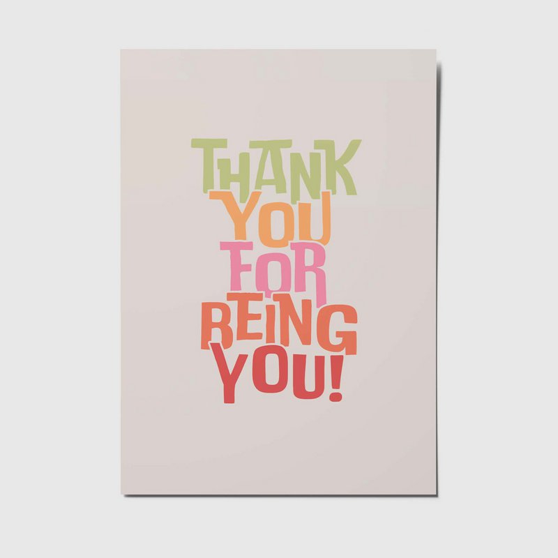 Thank you for being you - A6 Postkarte