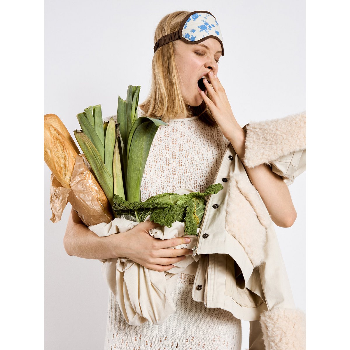 Sappy White Knit Maxi Kjole