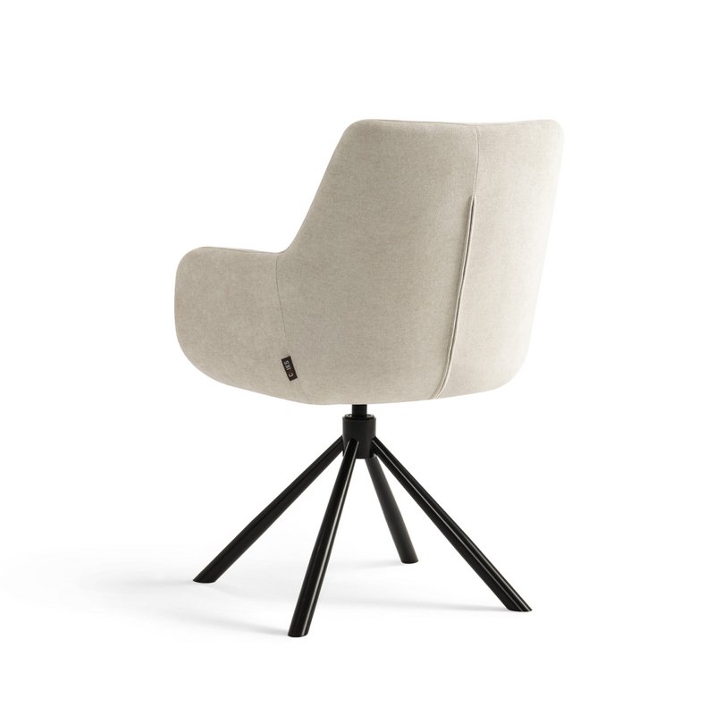 Drejelig - Spisestuestole med armlæn sæt af 2 - Olivia - Beige - Stof