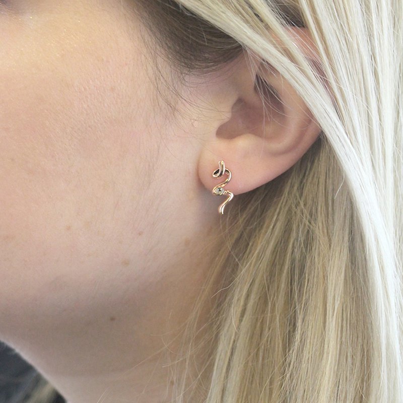 Boucles d'oreilles Spiral - Or RosÃ© et Cristal