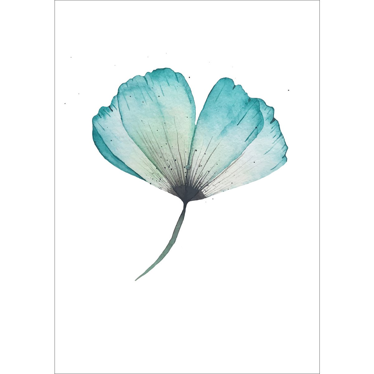 Postcard - Blue Leaf