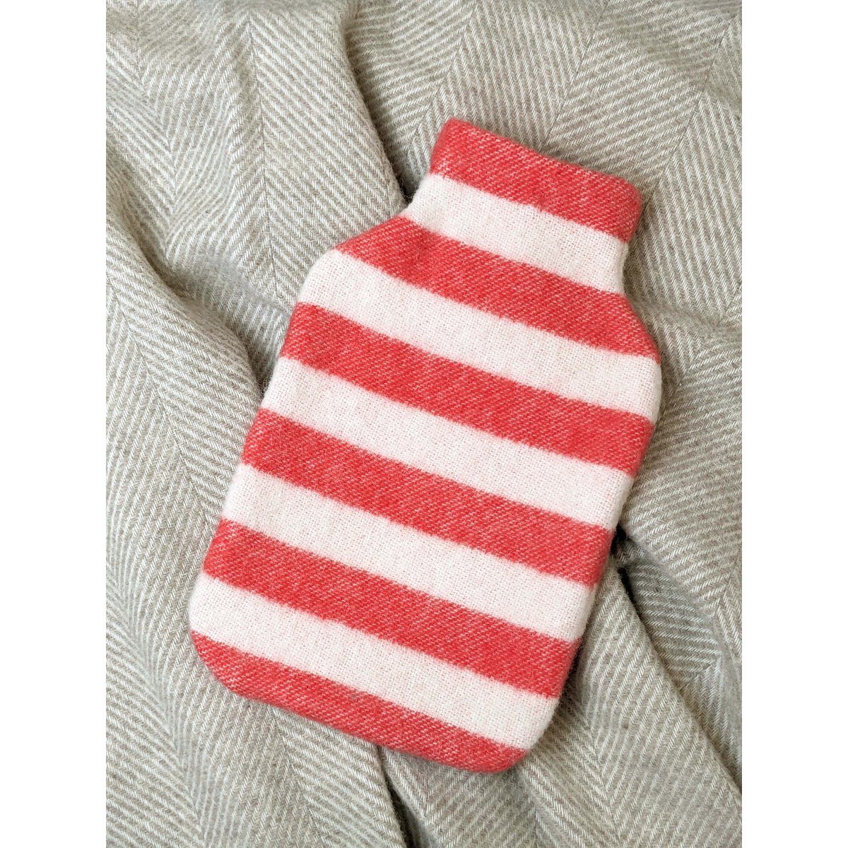 Wärmflaschenbezug STRIPES tomato / off white