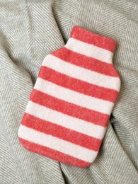 Wärmflaschenbezug STRIPES tomato / off white