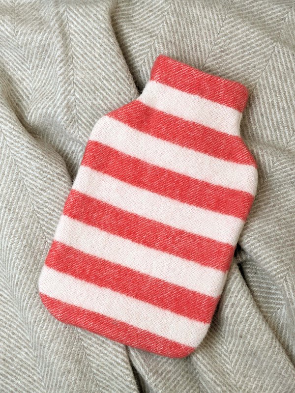 Wärmflaschenbezug STRIPES tomato / off white