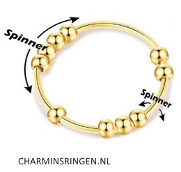 R1062 Classic Anxiety Fidget Ring 10 Bolde Guldfarvet