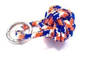 Keychain ship button paracord orange / blue / white