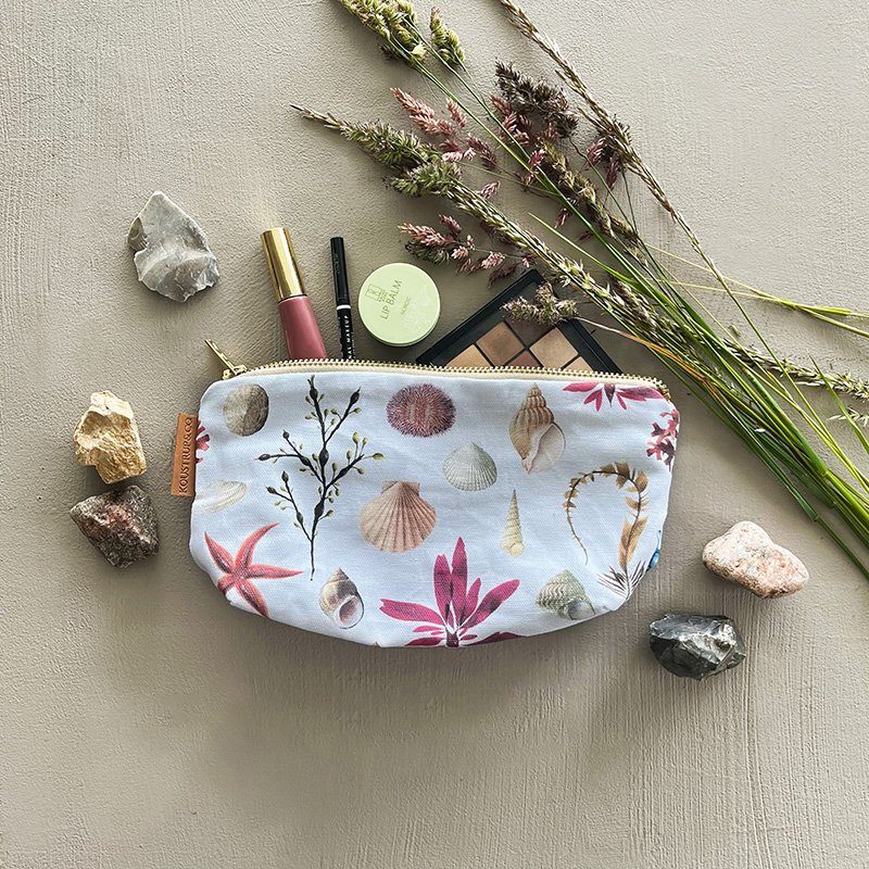 ORGANIC COSMETIC BAG - BEACH (gusset)