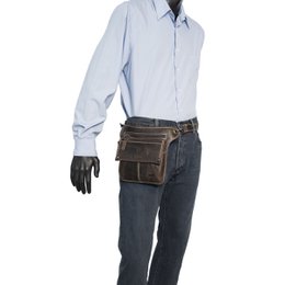 Gürteltasche Leder oder Festivaltasche aus Leder in 3 Farben mit verstellbarem Schulterriemen und Überschlag