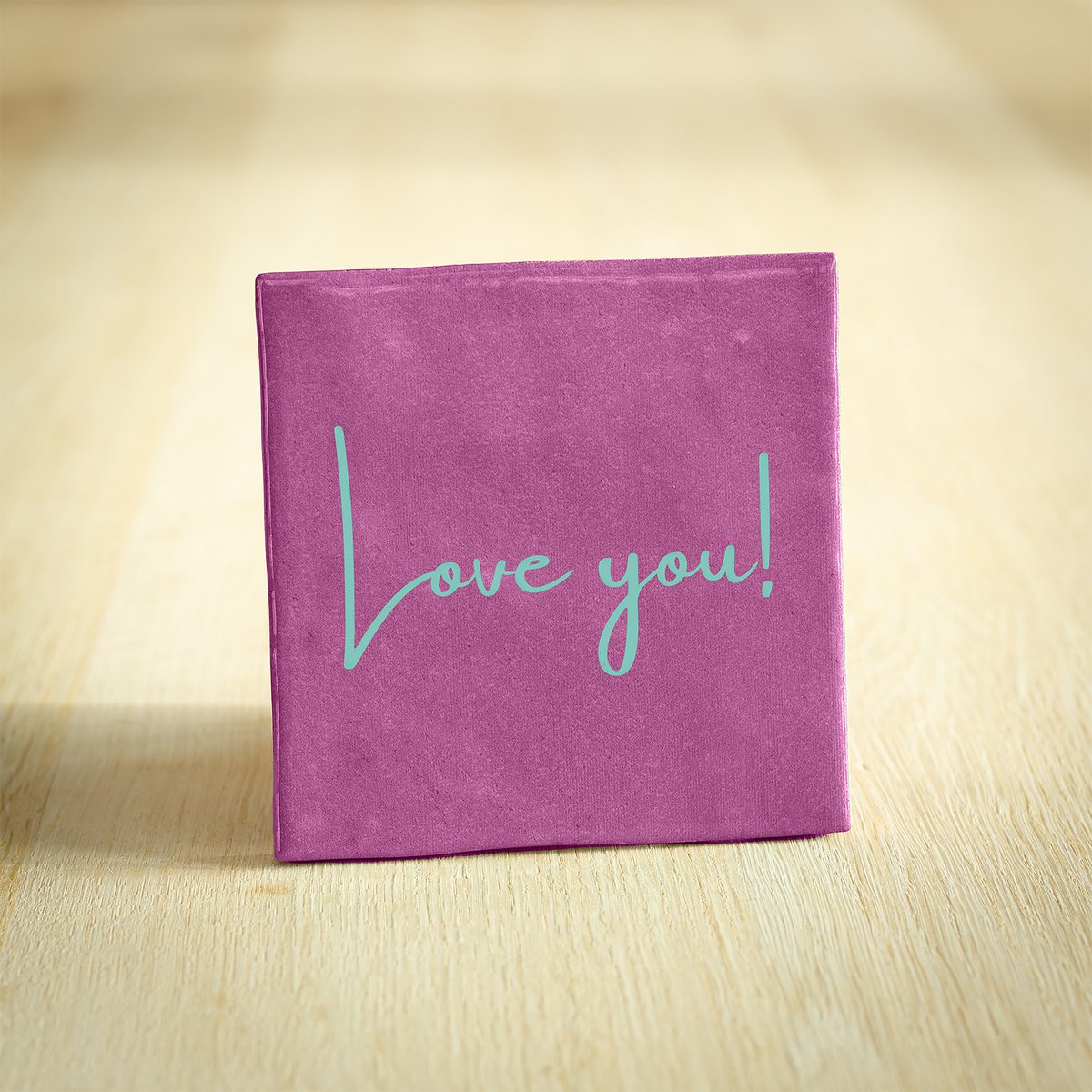 Tegeltje - Love you! | Paars | 10x10cm