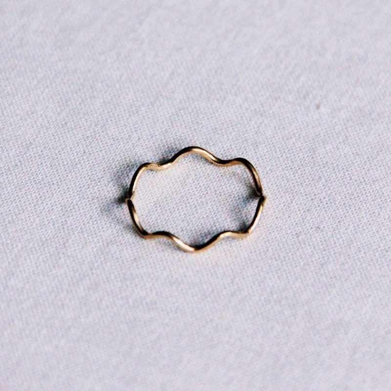Roestvrijstalen minimalistische golfring - goud