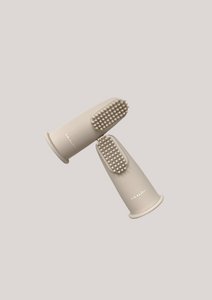 Silicone Finger Toothbrush Set - Oyster Beige
