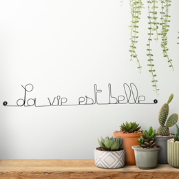 La vita è bella – Decorazione da parete in filo metallico Best-Seller - Decorazione per la casa - Fatto a mano